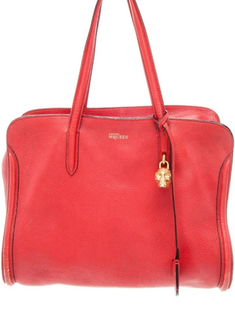 Alexander McQueen Large Skull Padlock Red Leather Satchel. excellent condition - Picture 11 of 16